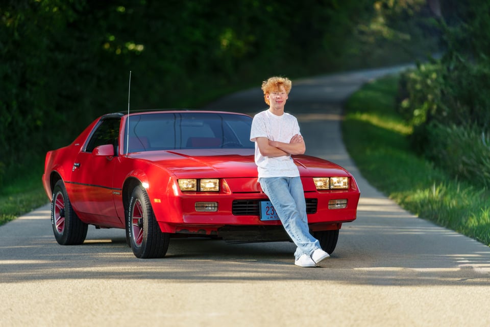 Logan Meier poses for senior photos outside Monroe, Wisconsin on September 5th, 2025. Meirer will graduate in 2026. for Second Crop Creative.