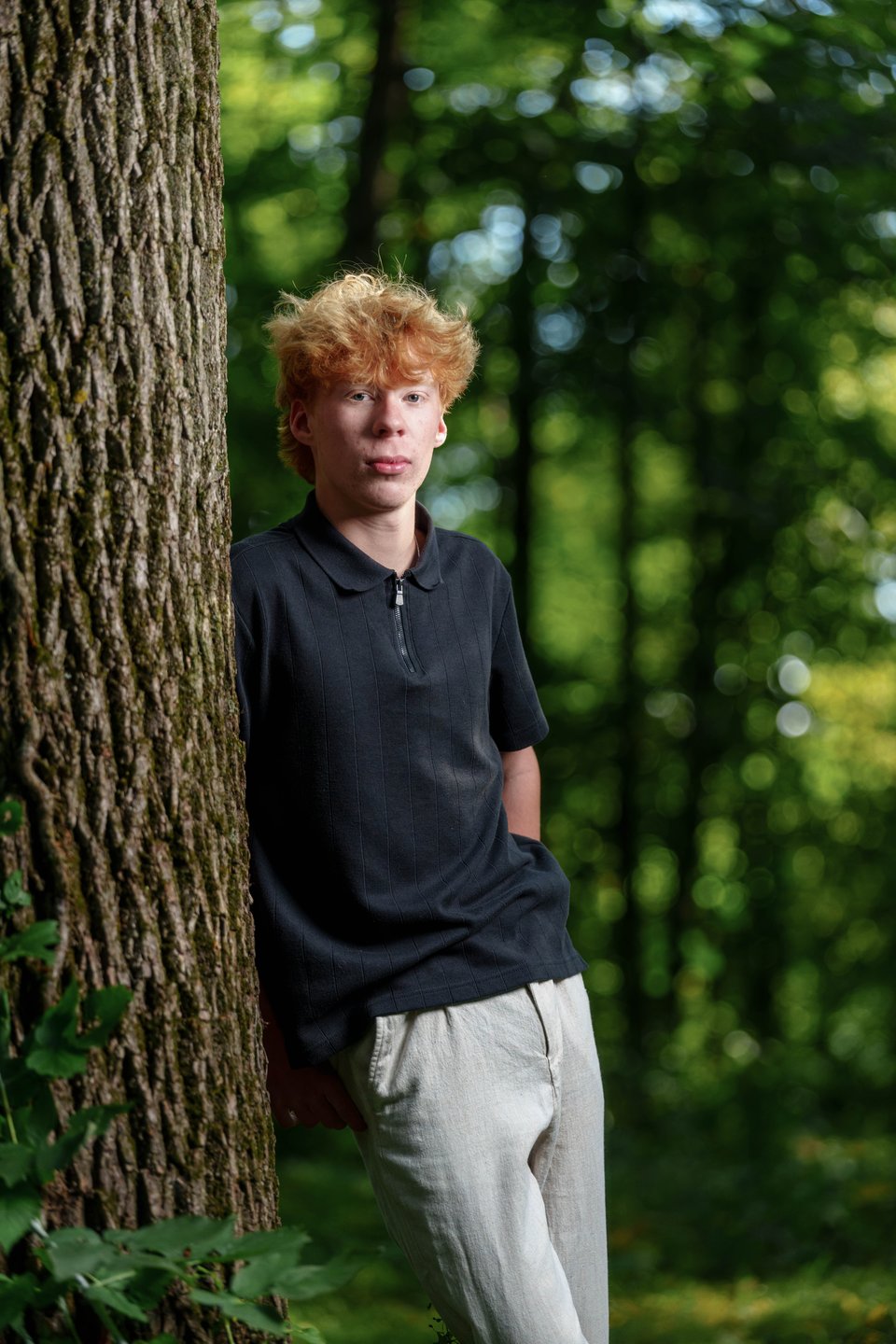 Logan Meier poses for senior photos outside Monroe, Wisconsin on September 5th, 2025. Meirer will graduate in 2026. for Second Crop Creative.