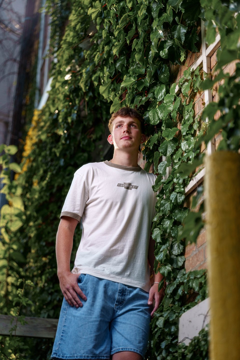 Logan Taylor poses for senior photos in Monroe, Wisconsin on September 8th, 2025. Taylor will graduate in 2026. for Second Crop Creative.