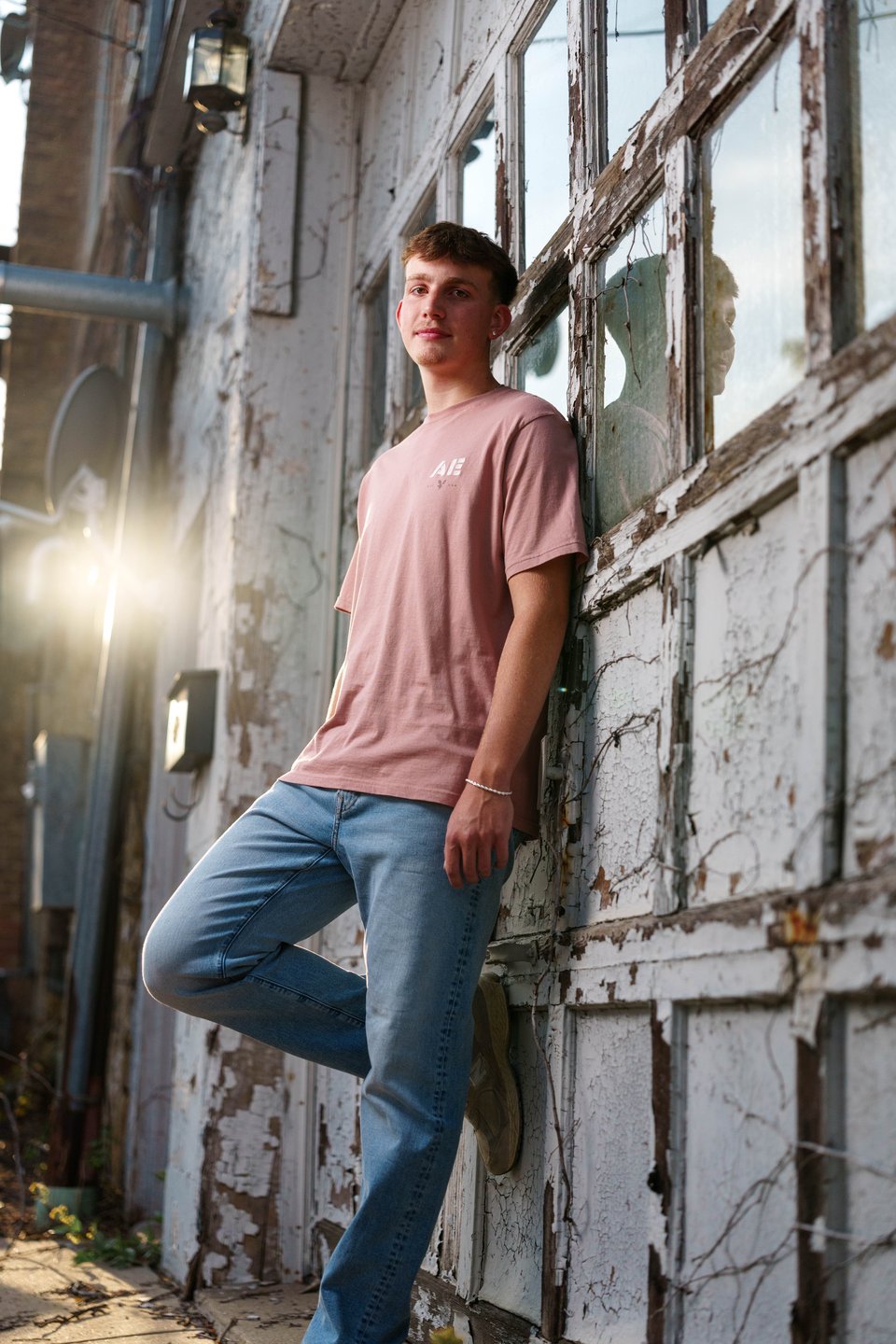 Logan Taylor poses for senior photos in Monroe, Wisconsin on September 8th, 2025. Taylor will graduate in 2026. for Second Crop Creative.