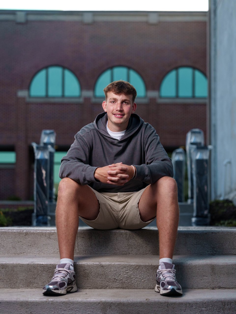 Logan Taylor poses for senior photos in Monroe, Wisconsin on September 8th, 2025. Taylor will graduate in 2026. for Second Crop Creative.