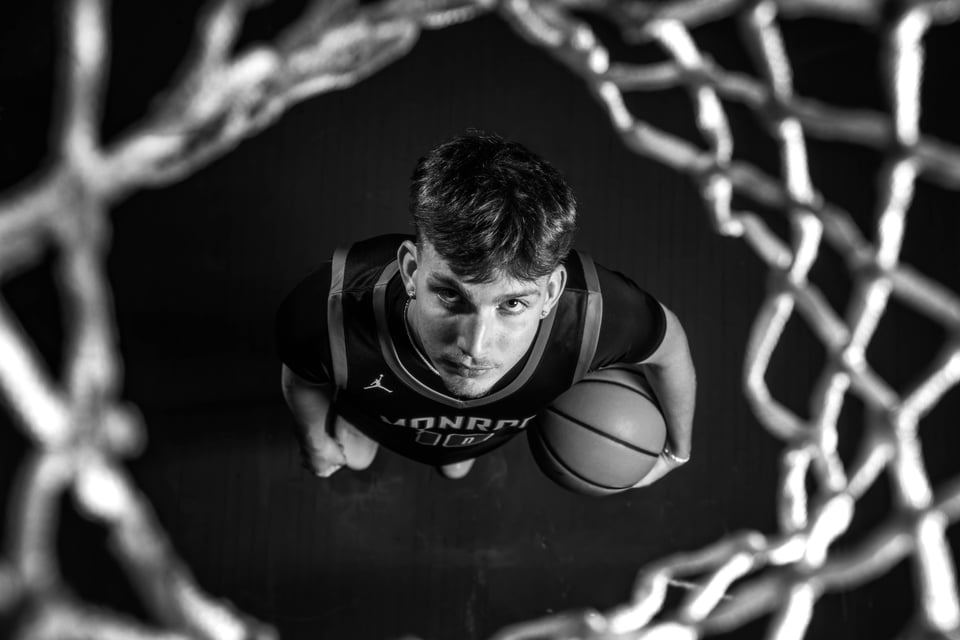 Logan Taylor poses for senior photos in Monroe, Wisconsin on September 8th, 2025. Taylor will graduate in 2026. for Second Crop Creative.