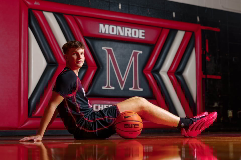Logan Taylor poses for senior photos in Monroe, Wisconsin on September 8th, 2025. Taylor will graduate in 2026. for Second Crop Creative.