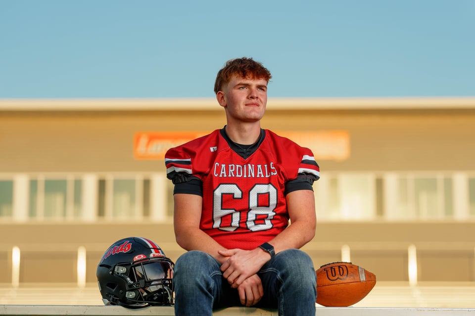 Lucas Keating poses for senior photos in Brodhead, Wisconsin on September 14th, 2025. Keating will graduate in 2026. for Second Crop Creative.