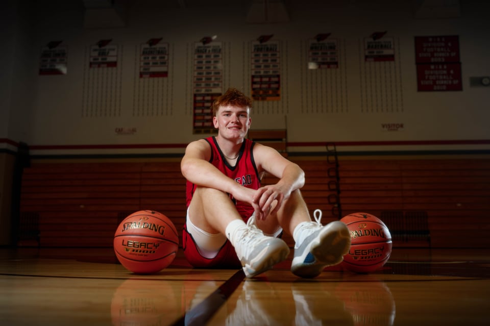 Lucas Keating poses for senior photos in Brodhead, Wisconsin on September 14th, 2025. Keating will graduate in 2026. for Second Crop Creative.