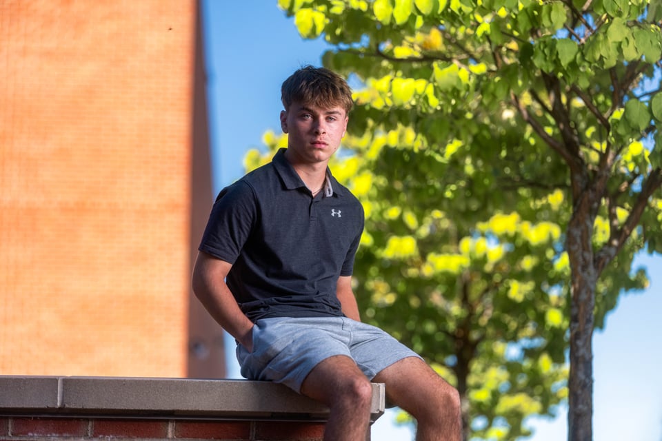 Preston Reed poses for senior photos in Mt. Horeb, Wisconsin on September 28th, 2025. Reed will graduate in 2026. for Second Crop Creative.