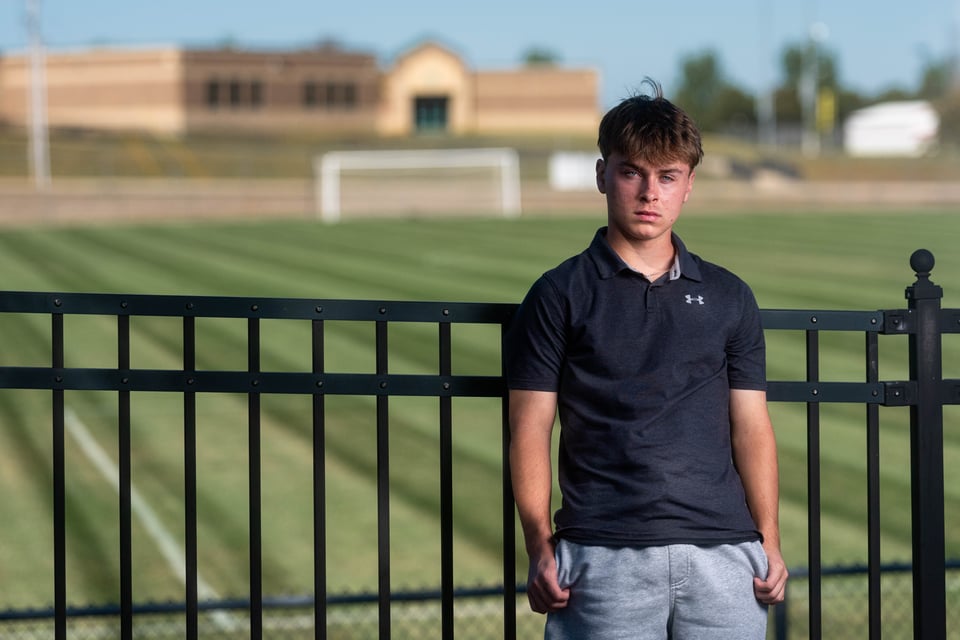 Preston Reed poses for senior photos in Mt. Horeb, Wisconsin on September 28th, 2025. Reed will graduate in 2026. for Second Crop Creative.