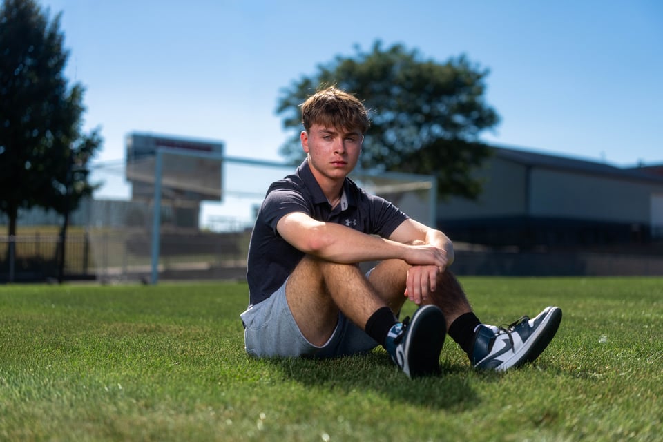 Preston Reed poses for senior photos in Mt. Horeb, Wisconsin on September 28th, 2025. Reed will graduate in 2026. for Second Crop Creative.