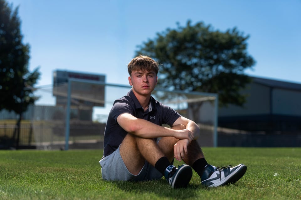 Preston Reed poses for senior photos in Mt. Horeb, Wisconsin on September 28th, 2025. Reed will graduate in 2026. for Second Crop Creative.
