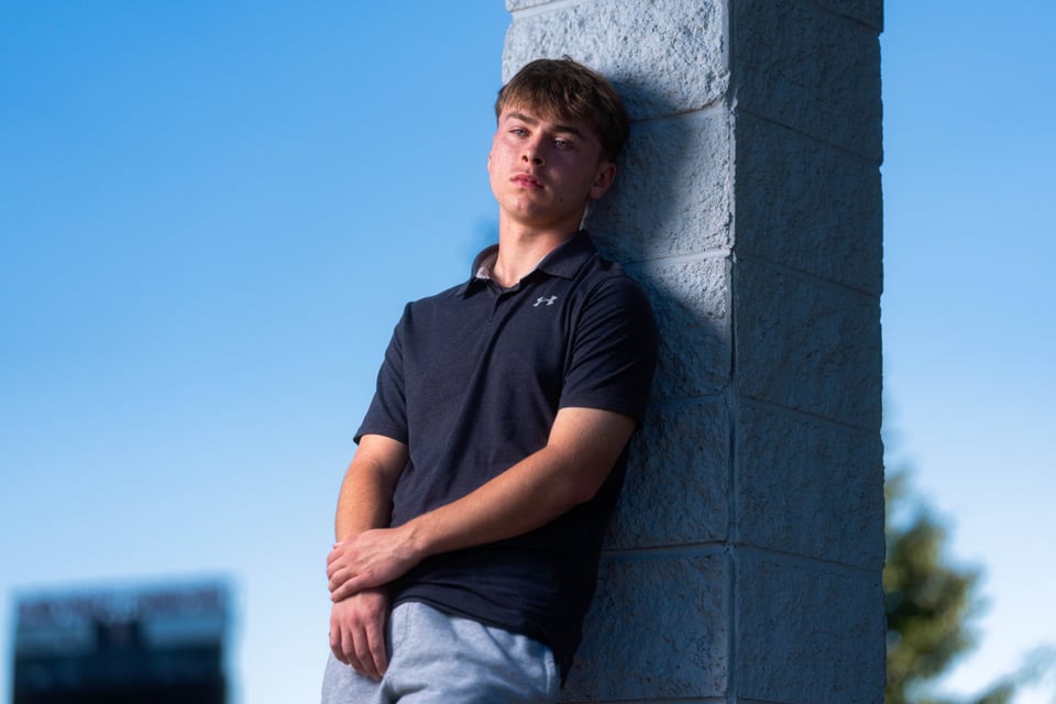 Preston Reed poses for senior photos in Mt. Horeb, Wisconsin on September 28th, 2025. Reed will graduate in 2026. for Second Crop Creative.