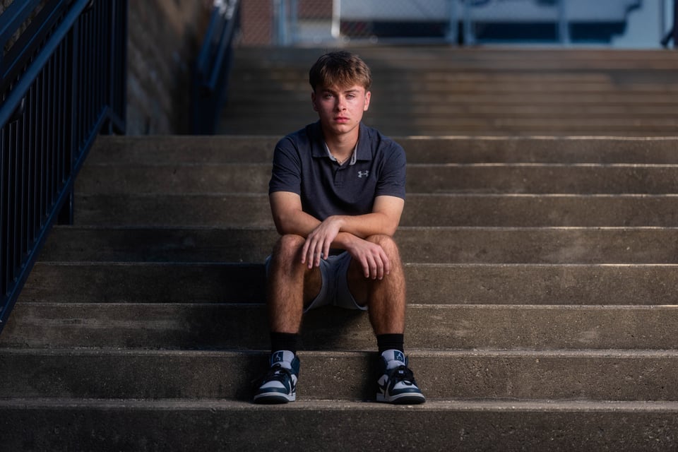 Preston Reed poses for senior photos in Mt. Horeb, Wisconsin on September 28th, 2025. Reed will graduate in 2026. for Second Crop Creative.