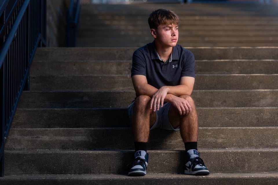 Preston Reed poses for senior photos in Mt. Horeb, Wisconsin on September 28th, 2025. Reed will graduate in 2026. for Second Crop Creative.