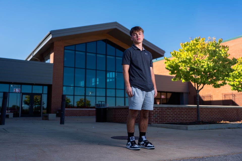 Preston Reed poses for senior photos in Mt. Horeb, Wisconsin on September 28th, 2025. Reed will graduate in 2026. for Second Crop Creative.