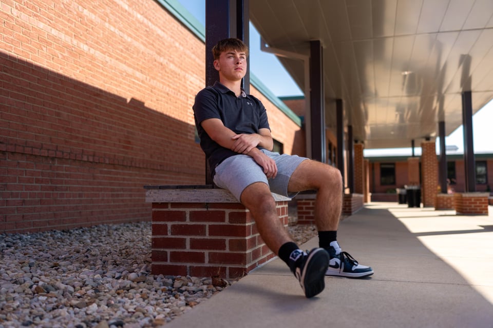 Preston Reed poses for senior photos in Mt. Horeb, Wisconsin on September 28th, 2025. Reed will graduate in 2026. for Second Crop Creative.