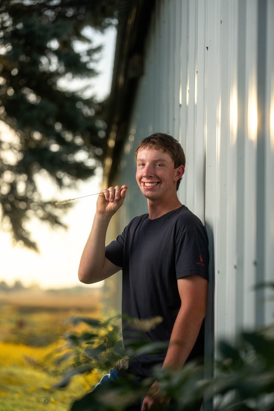 Coldan Altmann poses for senior photos in Monroe, Wisconsin on September 29th, 2025. Altmann will graduate in 2026. for Second Crop Creative.