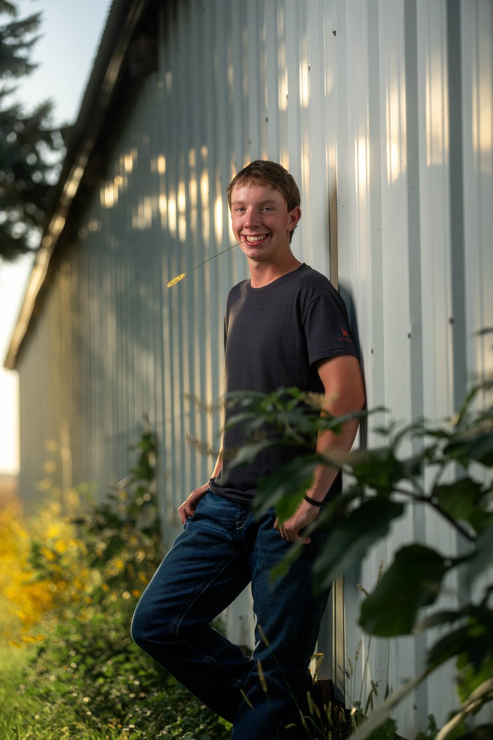 Coldan Altmann poses for senior photos in Monroe, Wisconsin on September 29th, 2025. Altmann will graduate in 2026. for Second Crop Creative.