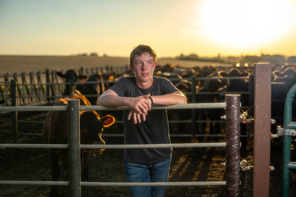 Coldan Altmann poses for senior photos in Monroe, Wisconsin on September 29th, 2025. Altmann will graduate in 2026. for Second Crop Creative.