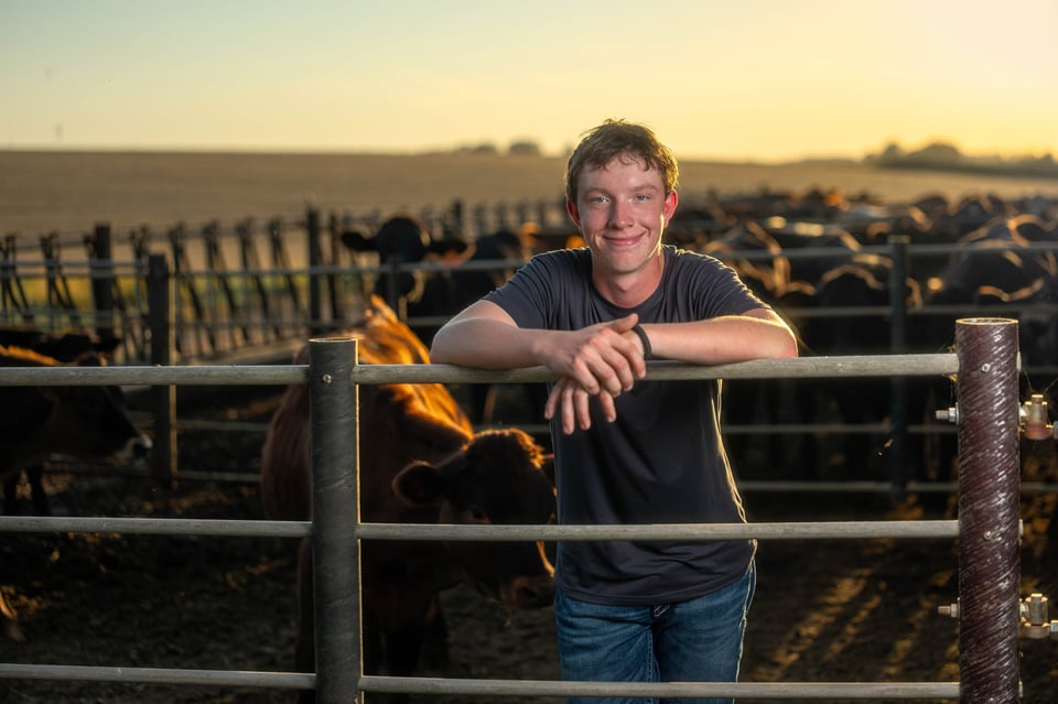 Coldan Altmann poses for senior photos in Monroe, Wisconsin on September 29th, 2025. Altmann will graduate in 2026. for Second Crop Creative.