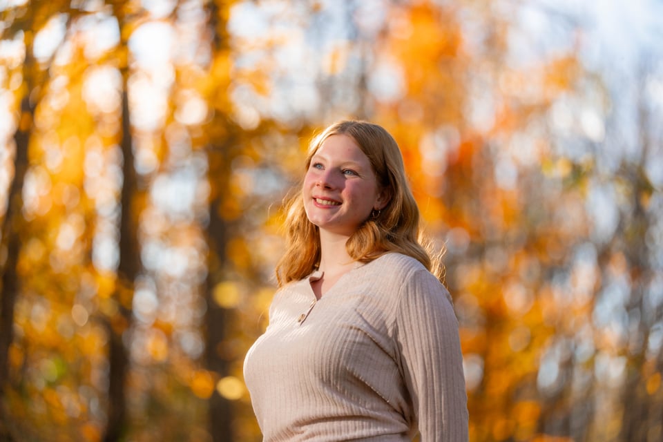 Kira Schmidt poses for senior photos in Monroe, Wisconsin on October 19th, 2025. Schmidt will graduate in 2026. for Second Crop Creative.