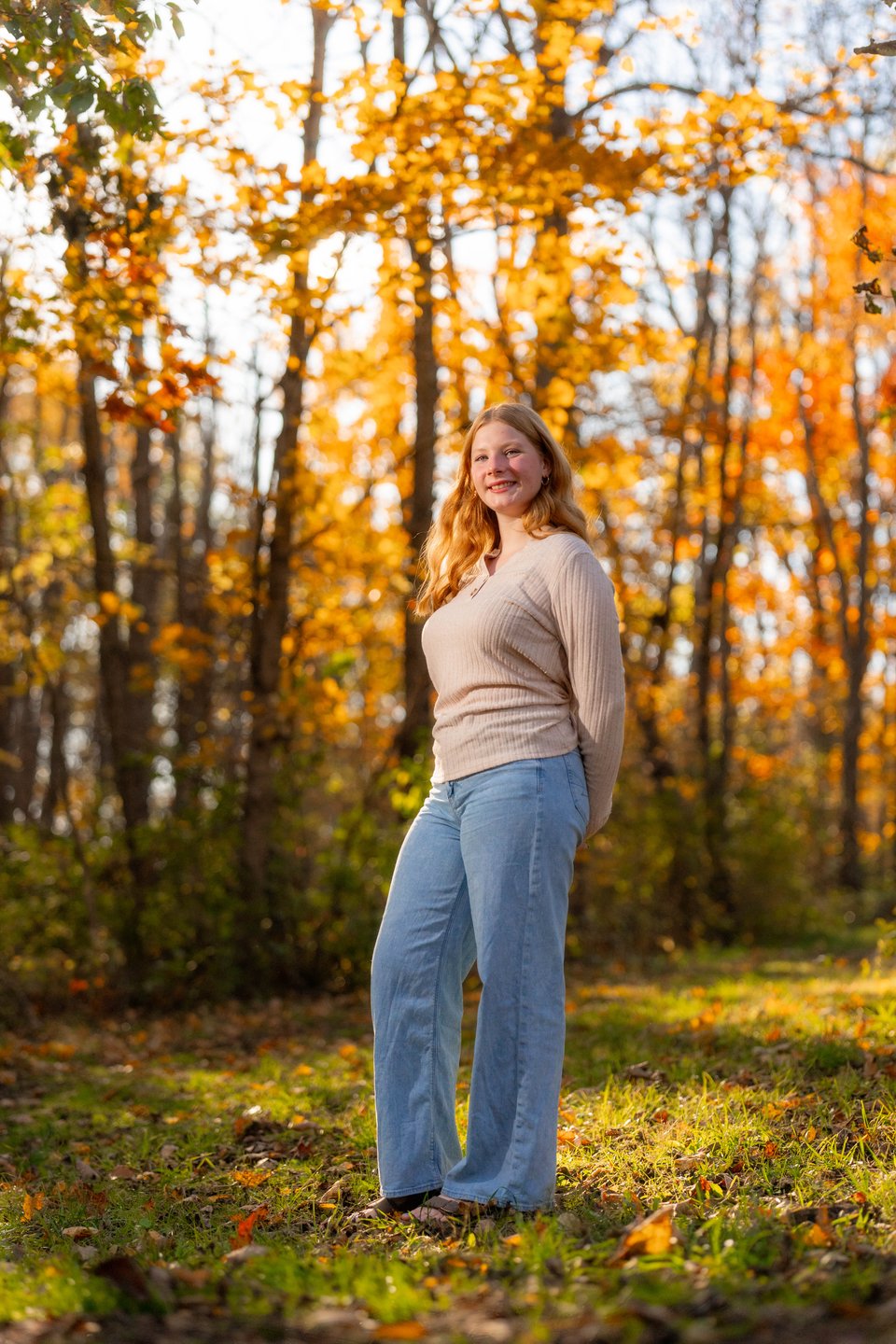 Kira Schmidt poses for senior photos in Monroe, Wisconsin on October 19th, 2025. Schmidt will graduate in 2026. for Second Crop Creative.