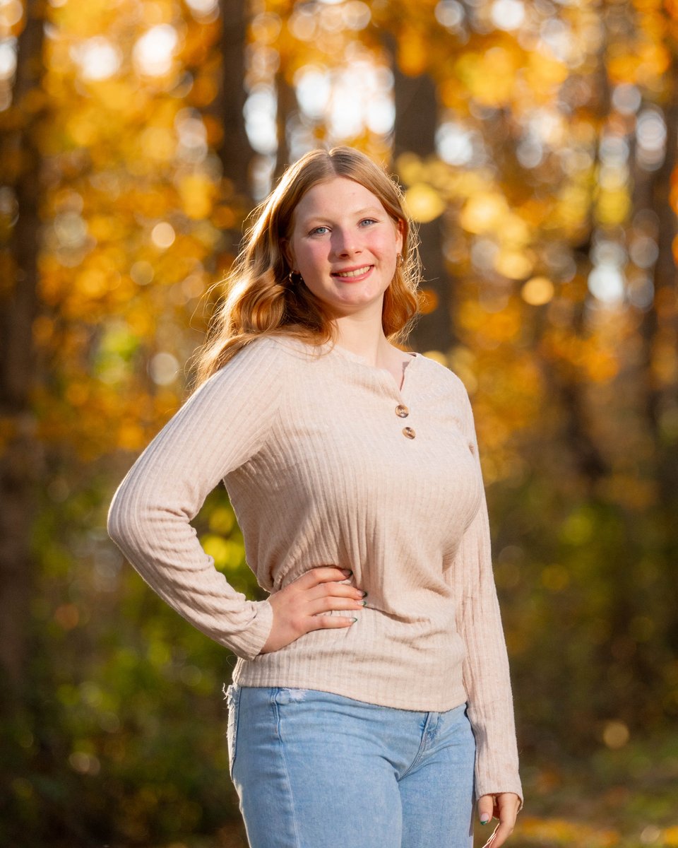 Kira Schmidt poses for senior photos in Monroe, Wisconsin on October 19th, 2025. Schmidt will graduate in 2026. for Second Crop Creative.