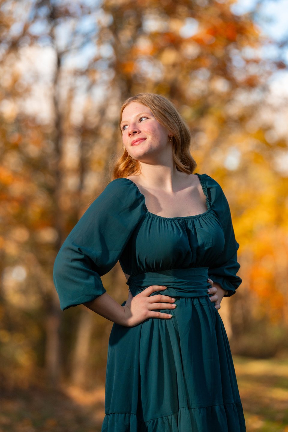 Kira Schmidt poses for senior photos in Monroe, Wisconsin on October 19th, 2025. Schmidt will graduate in 2026. for Second Crop Creative.