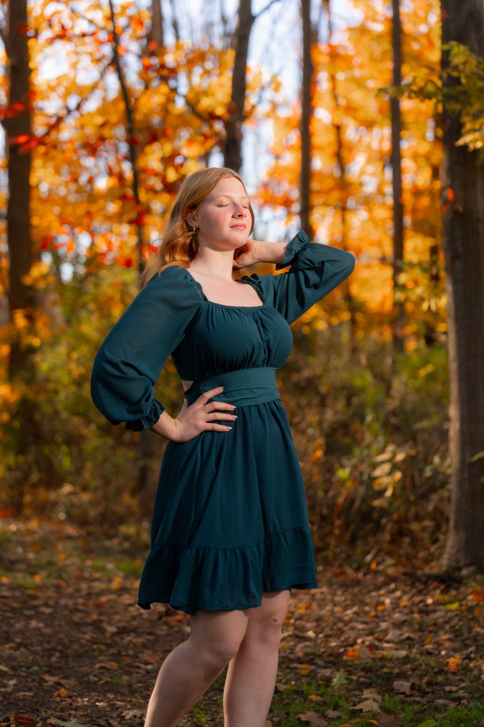 Kira Schmidt poses for senior photos in Monroe, Wisconsin on October 19th, 2025. Schmidt will graduate in 2026. for Second Crop Creative.