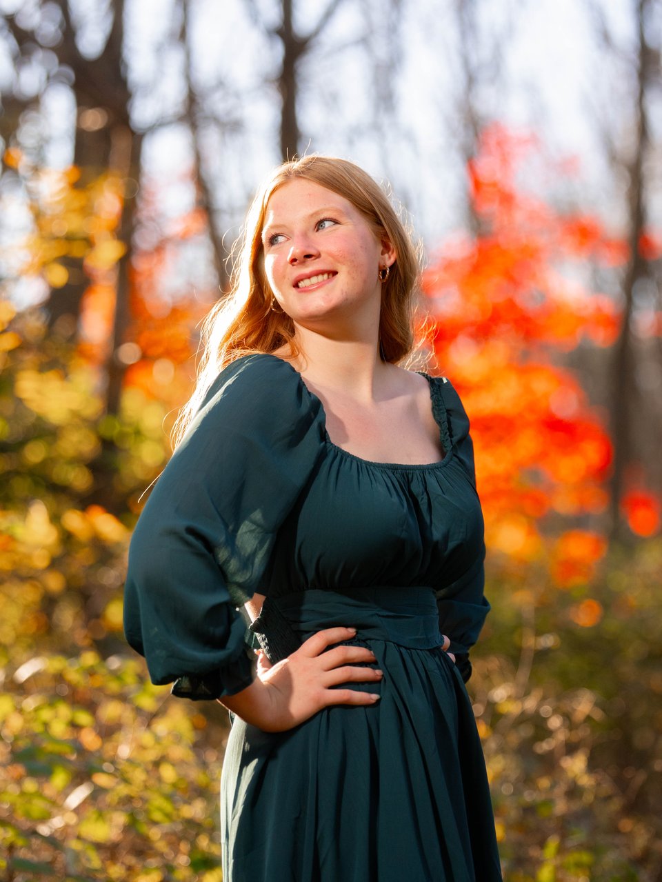 Kira Schmidt poses for senior photos in Monroe, Wisconsin on October 19th, 2025. Schmidt will graduate in 2026. for Second Crop Creative.
