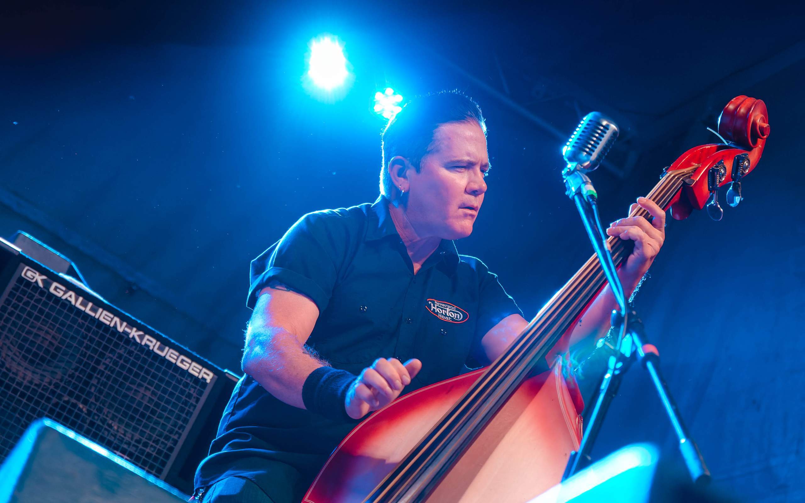 Reverend Horton Heat performing Live on King Street in Madison, WI August 23rd, 2013, photography by Ross Harried for Second Crop Music