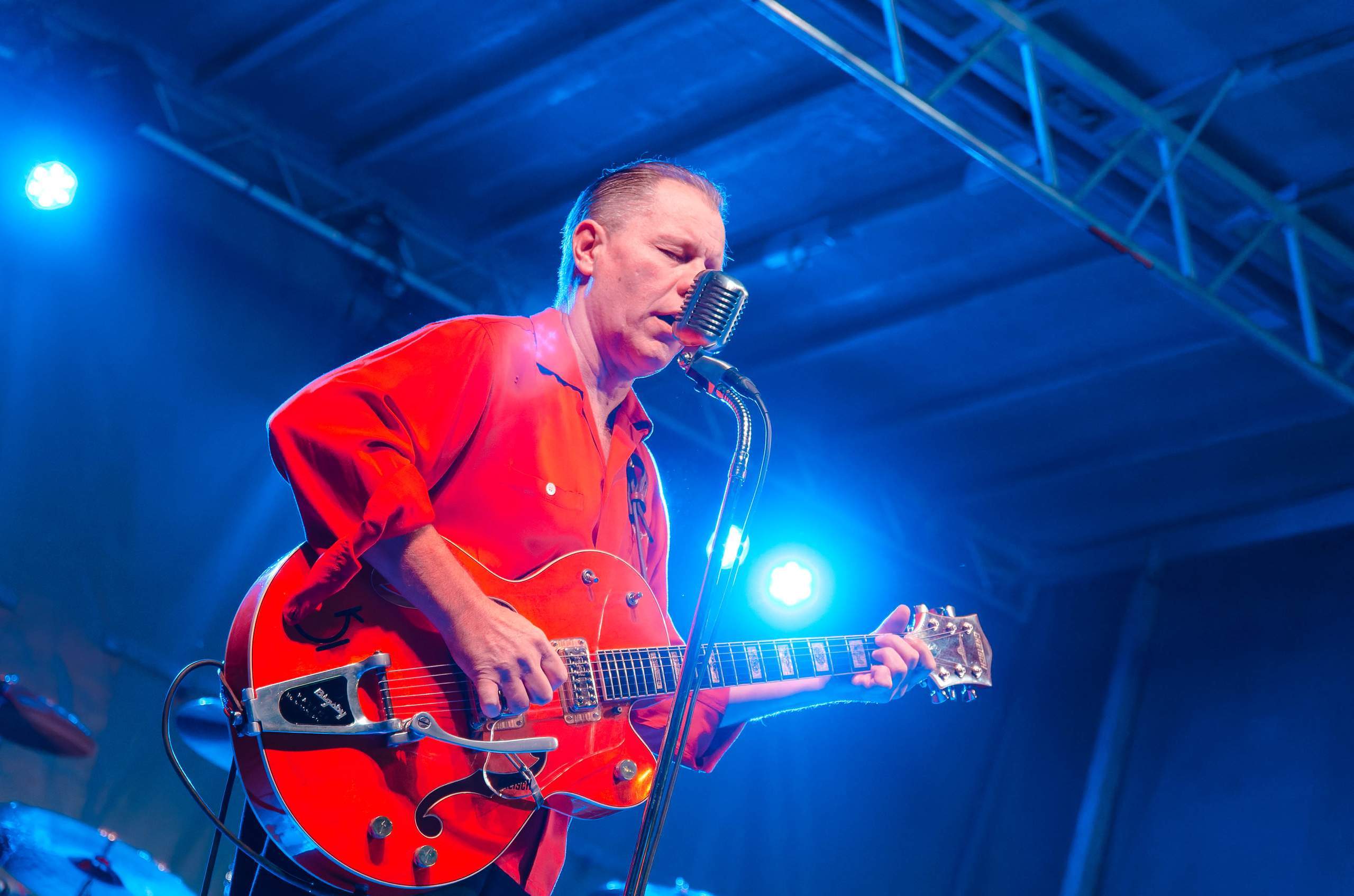 Reverend Horton Heat performing Live on King Street in Madison, WI August 23rd, 2013, photography by Ross Harried for Second Crop Music