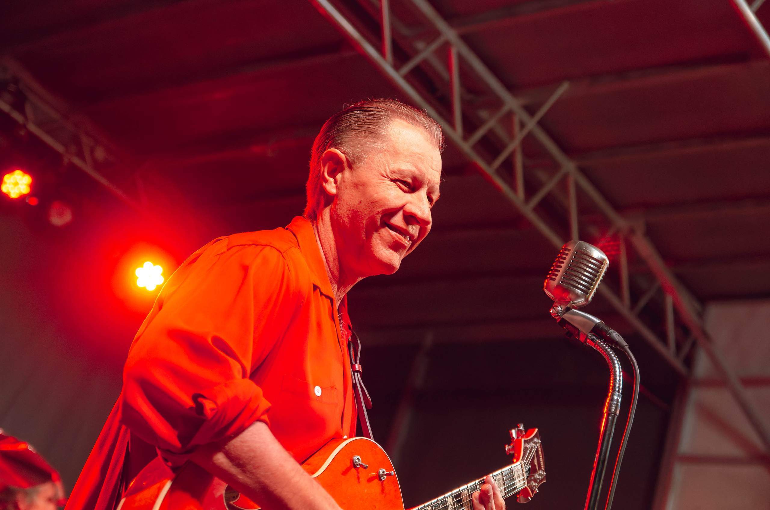 Reverend Horton Heat performing Live on King Street in Madison, WI August 23rd, 2013, photography by Ross Harried for Second Crop Music