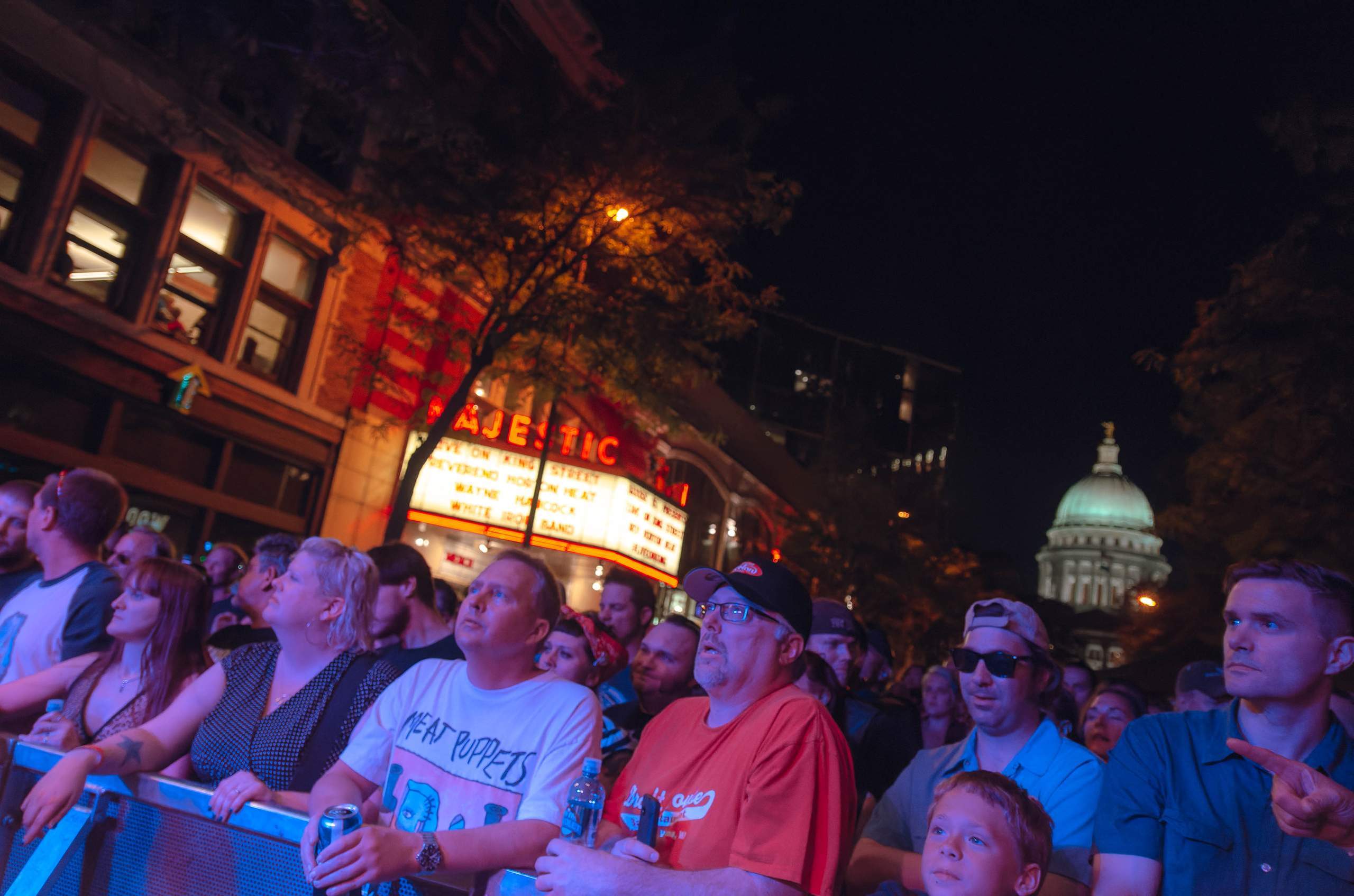 Reverend Horton Heat performing Live on King Street in Madison, WI August 23rd, 2013, photography by Ross Harried for Second Crop Music