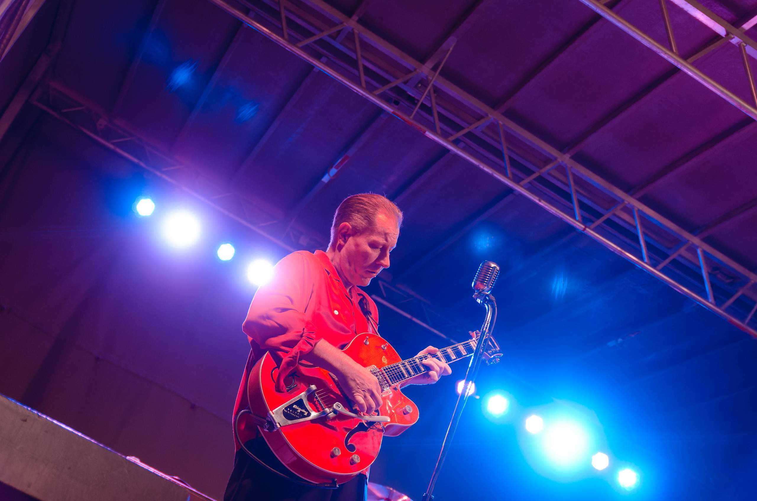 Reverend Horton Heat performing Live on King Street in Madison, WI August 23rd, 2013, photography by Ross Harried for Second Crop Music