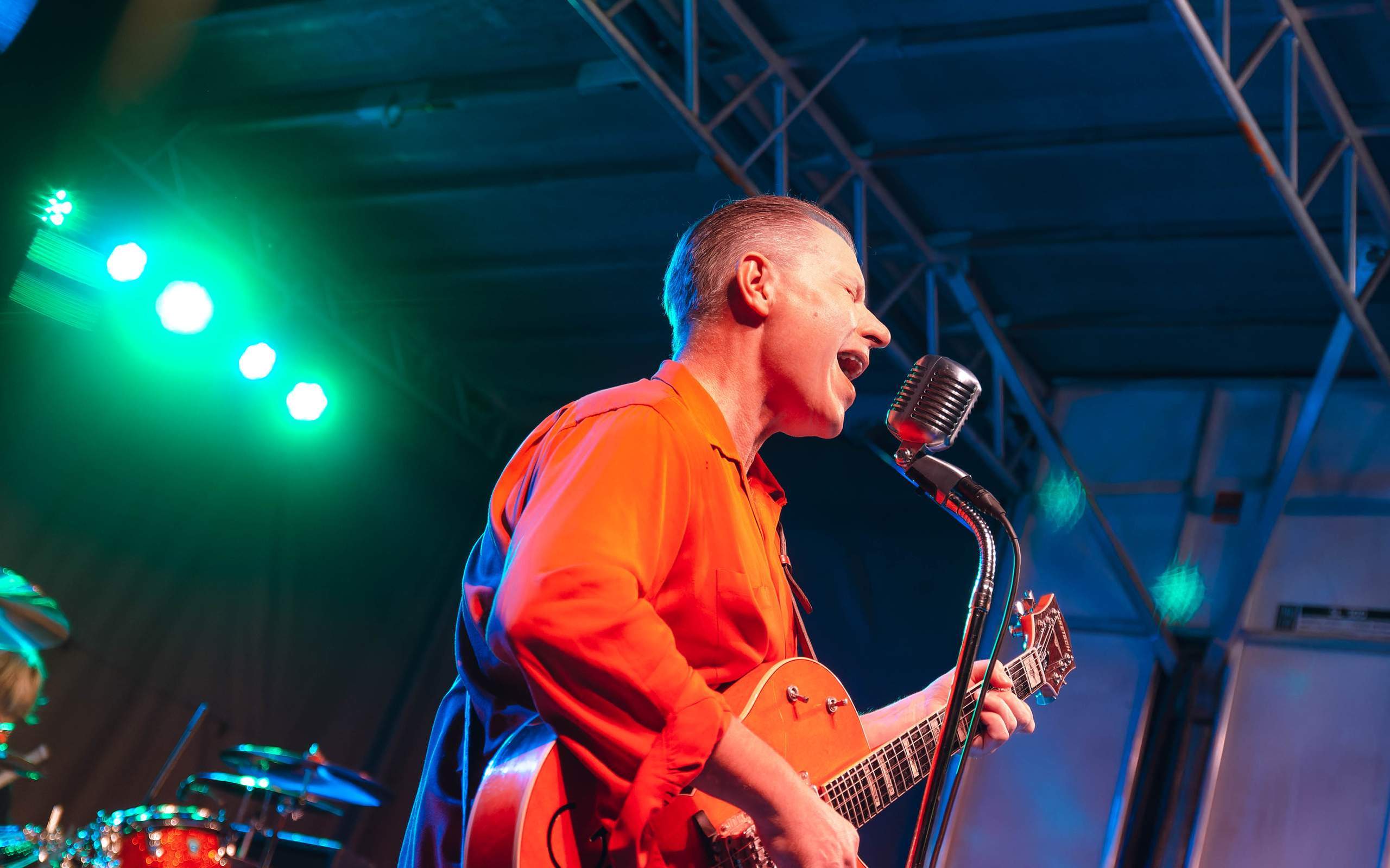 Reverend Horton Heat performing Live on King Street in Madison, WI August 23rd, 2013, photography by Ross Harried for Second Crop Music