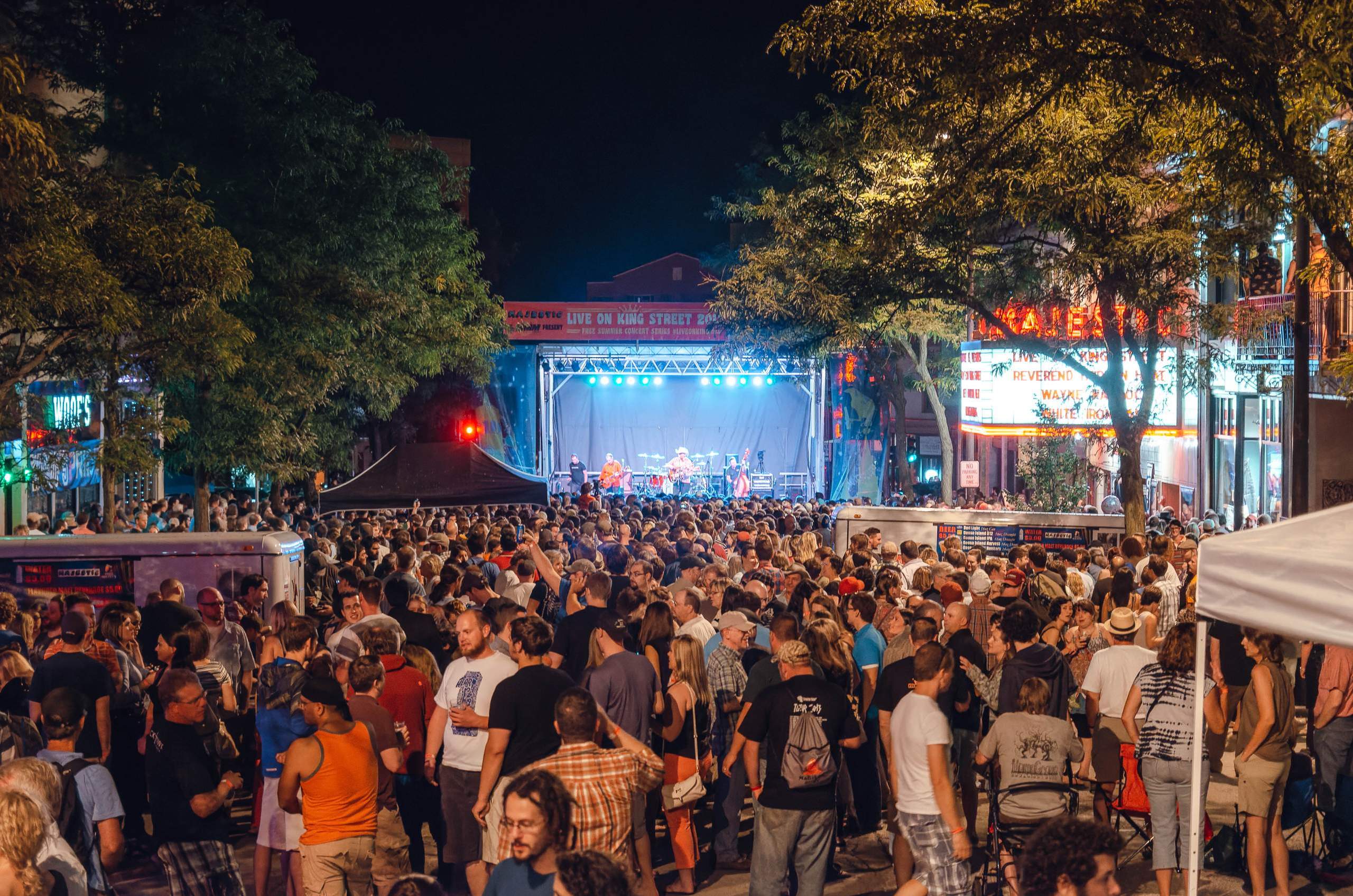 Reverend Horton Heat performing Live on King Street in Madison, WI August 23rd, 2013, photography by Ross Harried for Second Crop Music