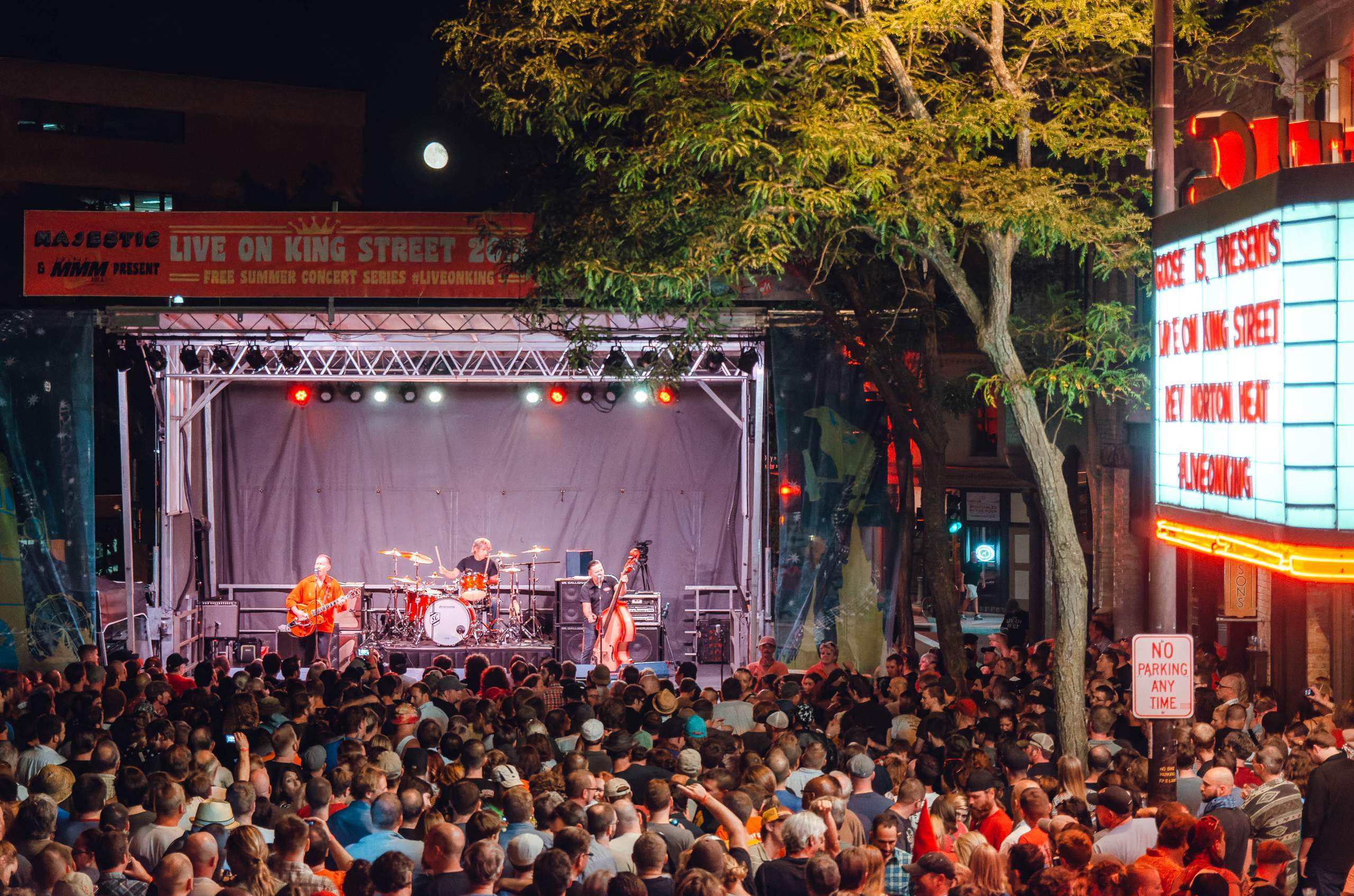 Reverend Horton Heat performing Live on King Street in Madison, WI August 23rd, 2013, photography by Ross Harried for Second Crop Music