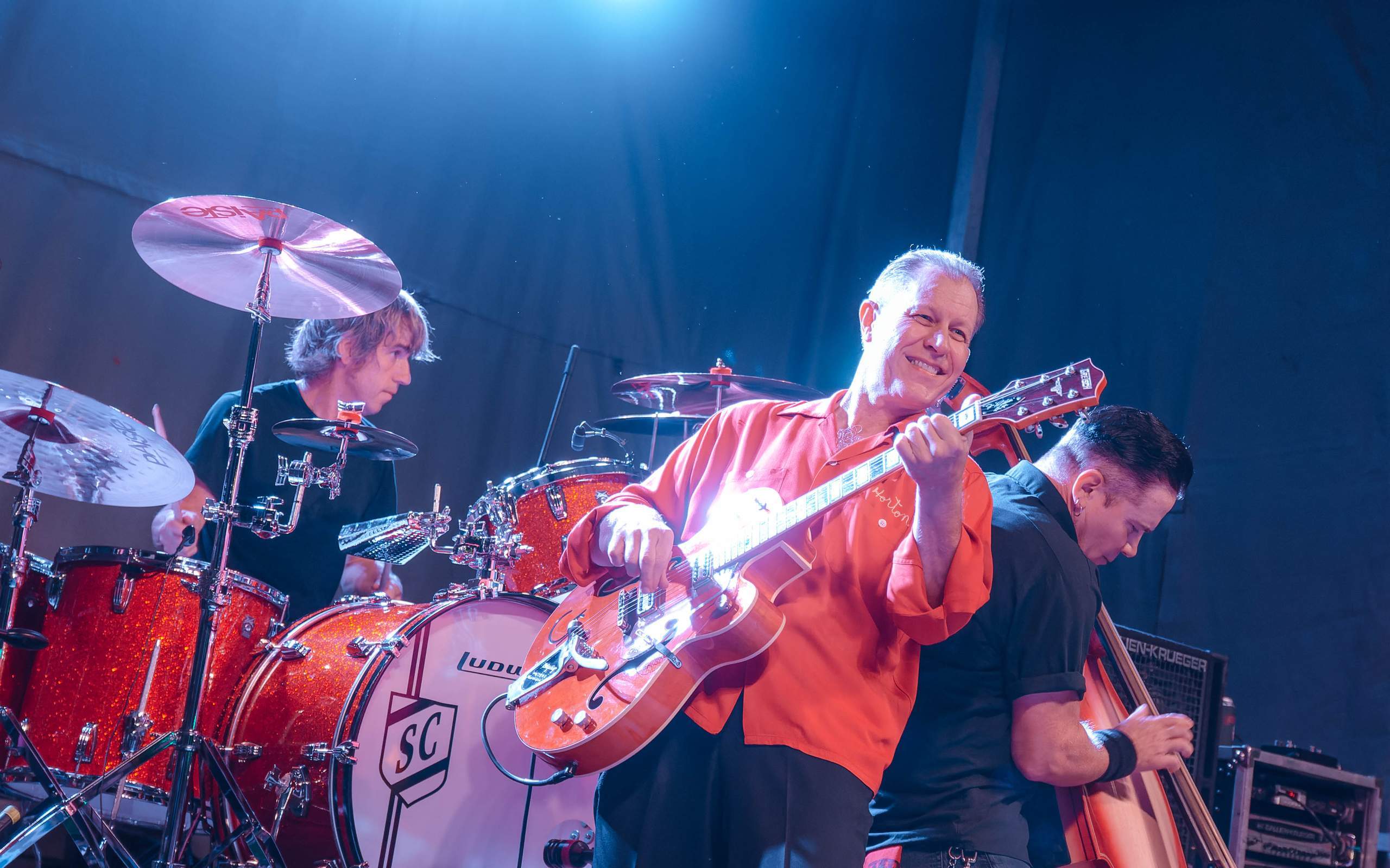 Reverend Horton Heat performing Live on King Street in Madison, WI August 23rd, 2013, photography by Ross Harried for Second Crop Music