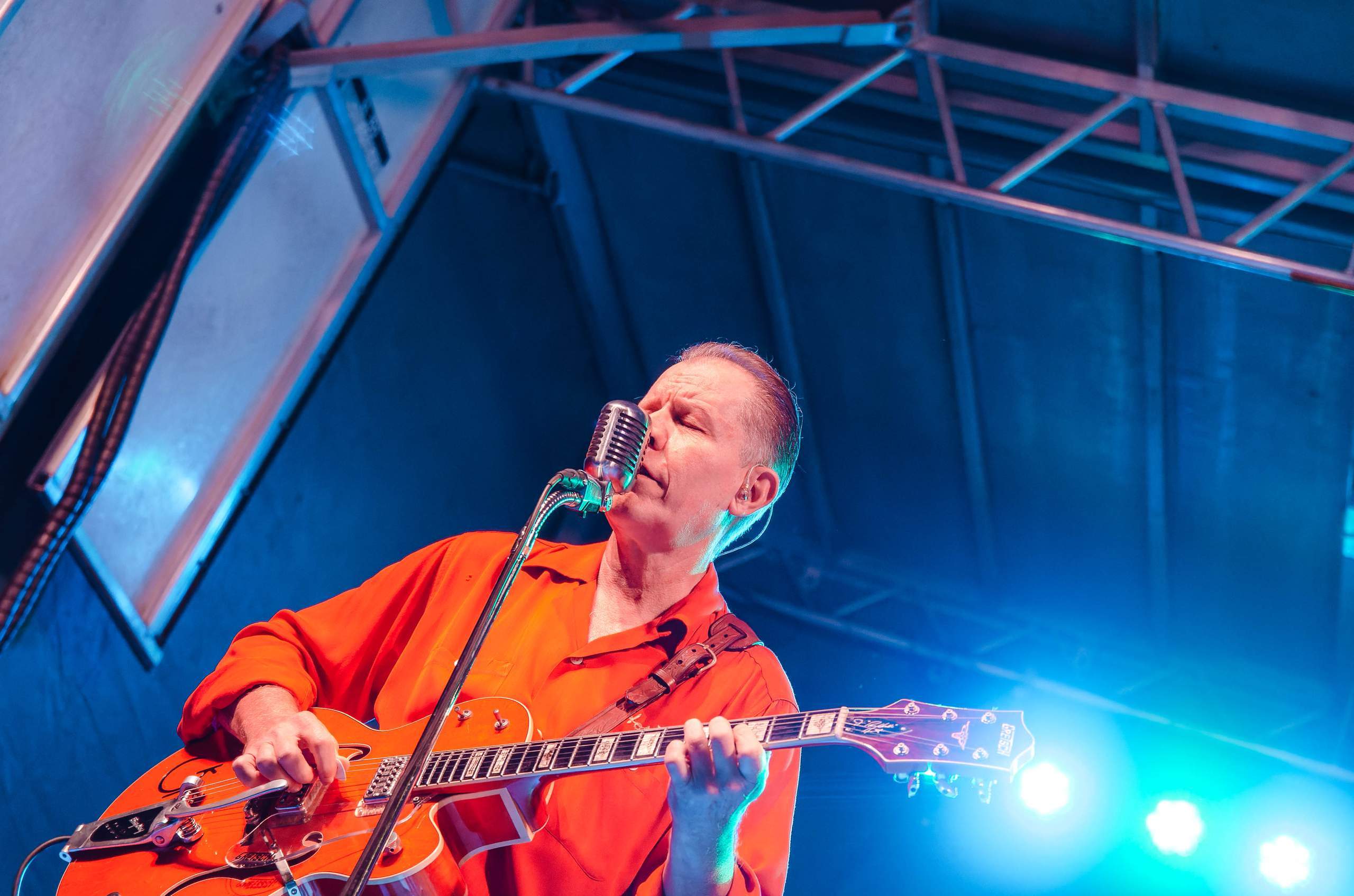 Reverend Horton Heat performing Live on King Street in Madison, WI August 23rd, 2013, photography by Ross Harried for Second Crop Music