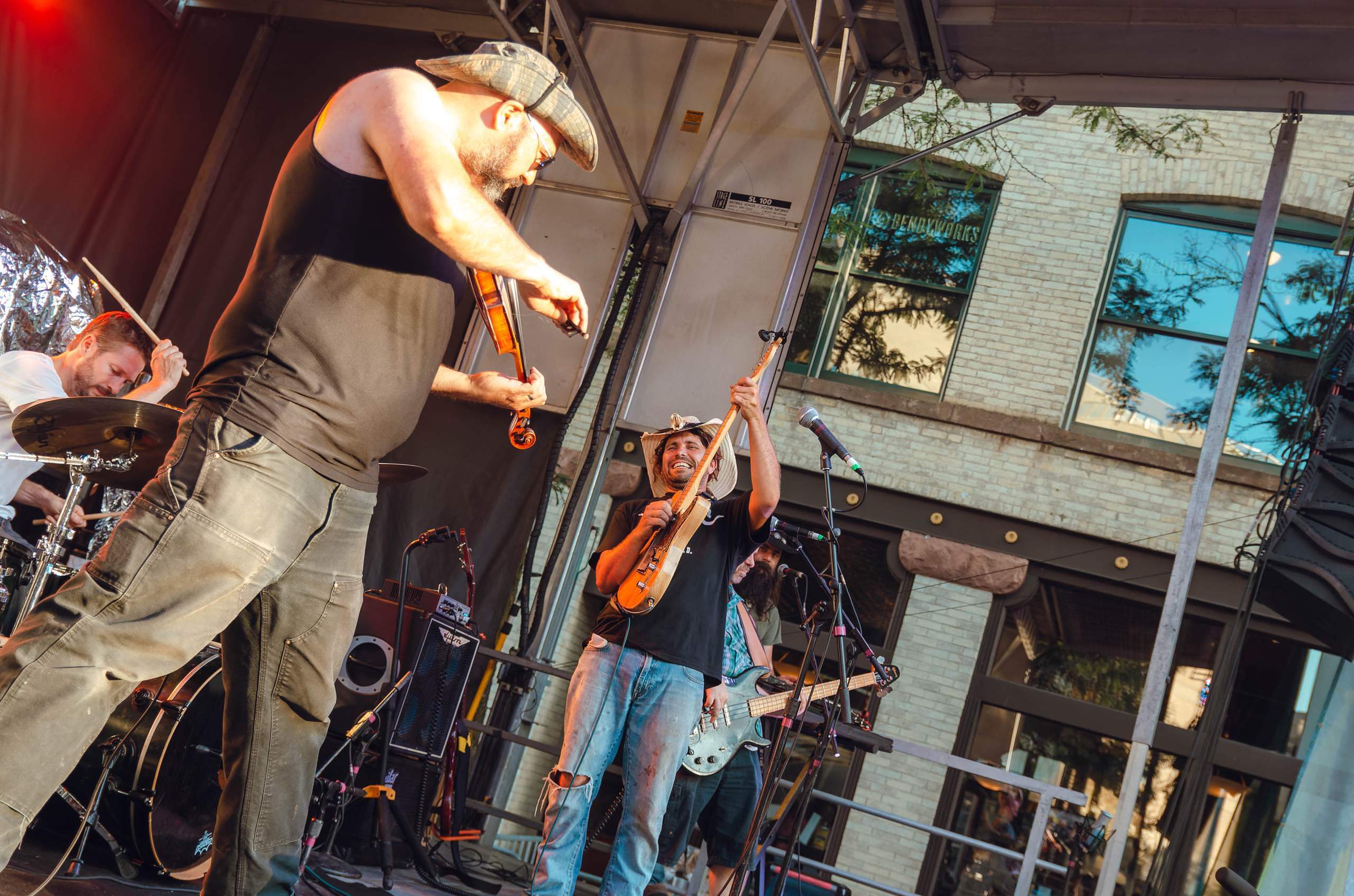 White Iron Band performing Live on King Street in Madison, WI August 23rd, 2013, photography by Ross Harried for Second Crop Music