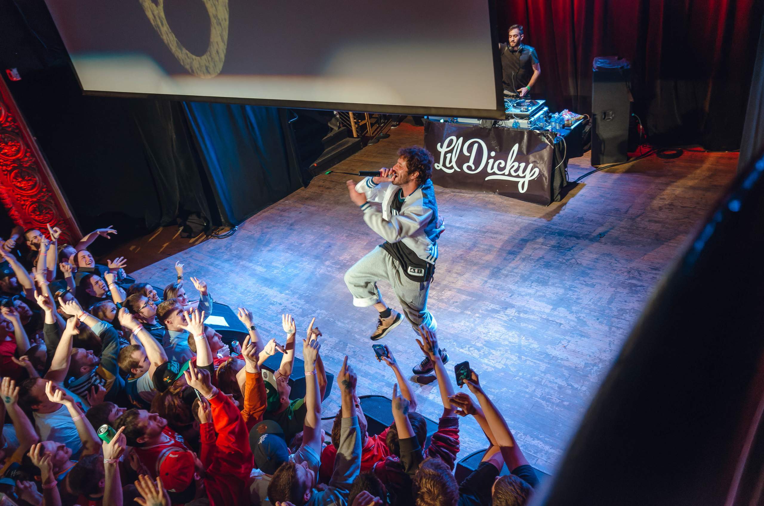 Lil Dicky performing at The Majestic in Madison, WI March 27th, 2014, photography by Ross Harried for Second Crop Music