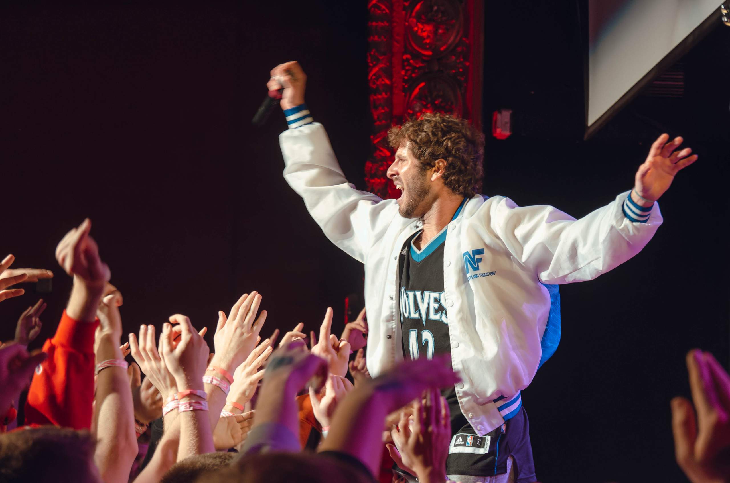 Lil Dicky performing at The Majestic in Madison, WI March 27th, 2014, photography by Ross Harried for Second Crop Music