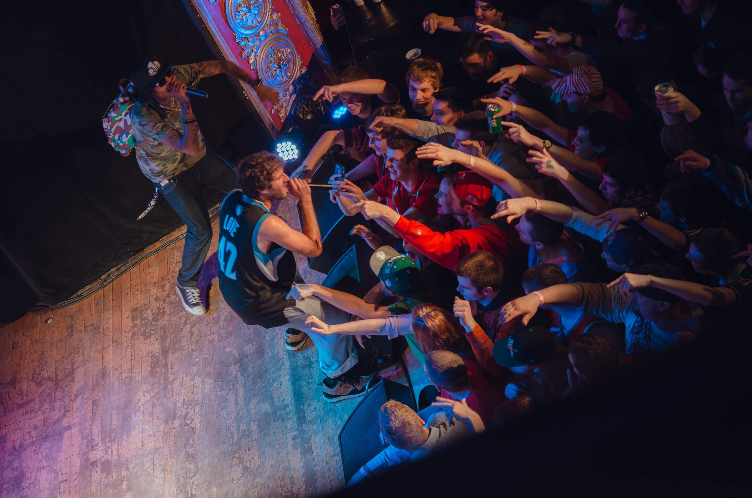 Lil Dicky performing at The Majestic in Madison, WI March 27th, 2014, photography by Ross Harried for Second Crop Music