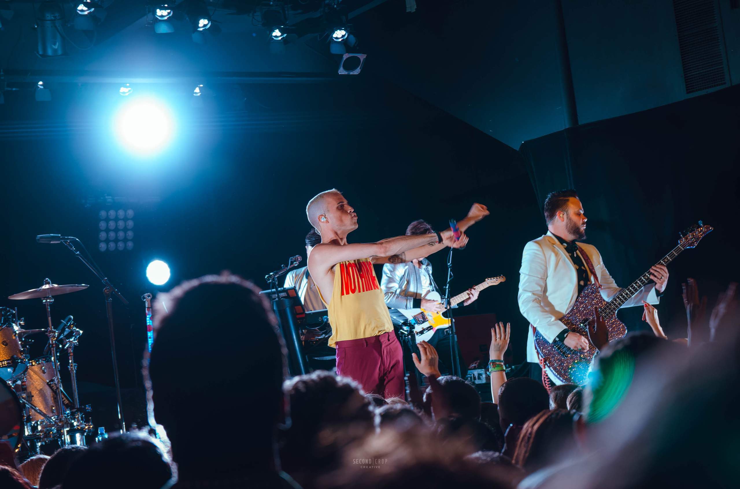 Neon Trees performing at The Majestic in Madison, WI June 24th, 2014, photography by Ross Harried for Second Crop Music