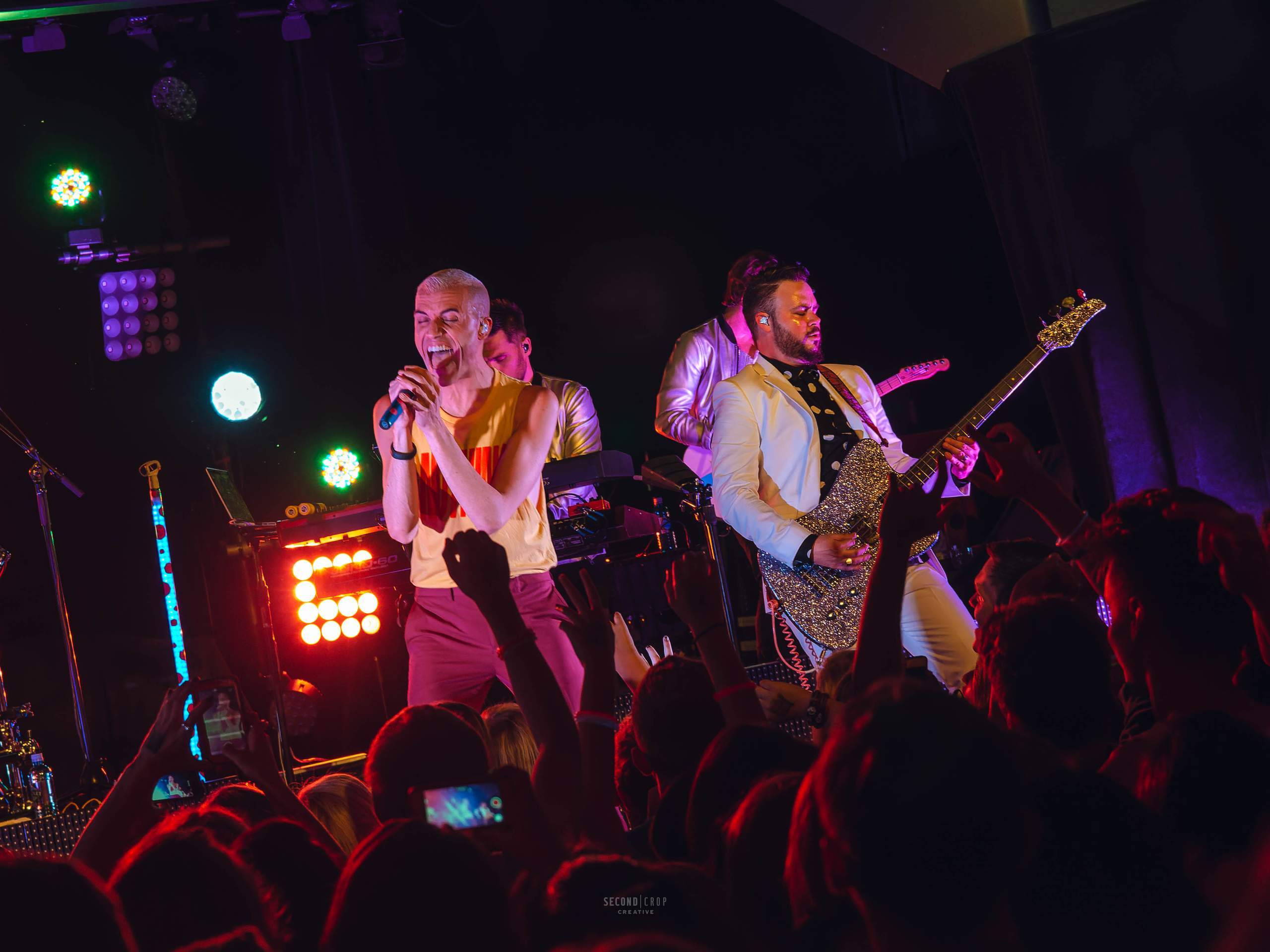 Neon Trees performing at The Majestic in Madison, WI June 24th, 2014, photography by Ross Harried for Second Crop Music