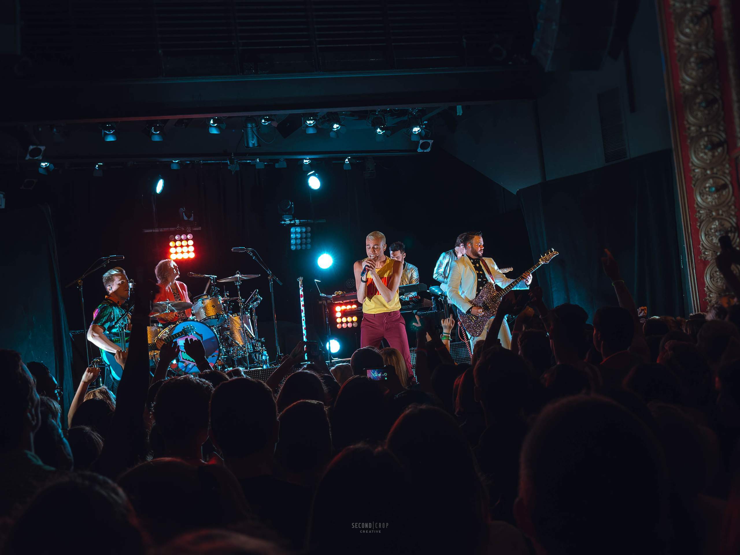 Neon Trees performing at The Majestic in Madison, WI June 24th, 2014, photography by Ross Harried for Second Crop Music