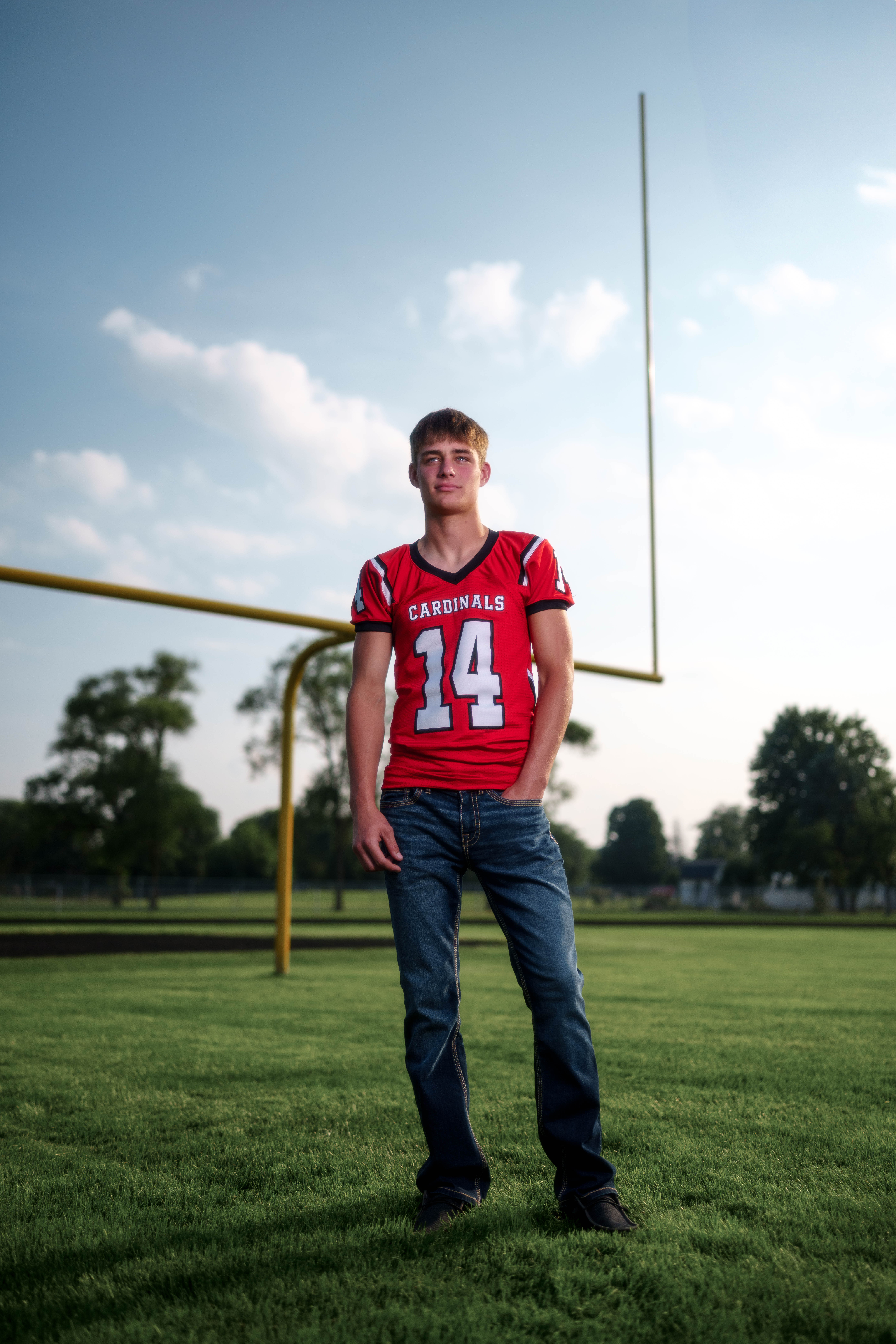 Click to View Larger Jayden Brown poses for senior photos at Brodhead High School in Brodhead, Wisconsin on August 4th, 2025. Brown will graduate in 2026. Photography by Ross Harried for Second Crop Creative.