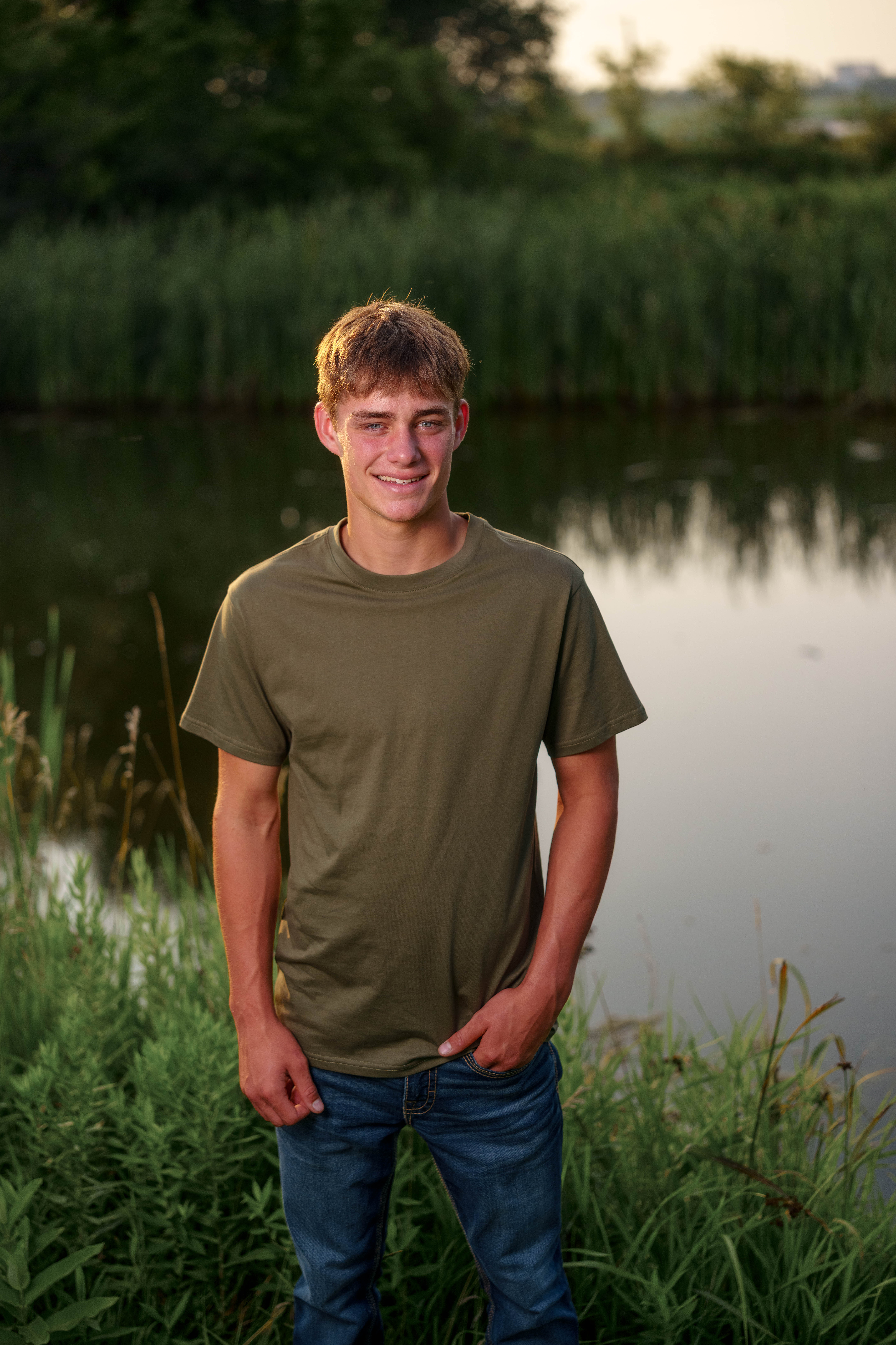 Click to View Larger Jayden Brown poses for senior photos near Juda, Wisconsin on August 4th, 2025. Brown will graduate in 2026. Photography by Ross Harried for Second Crop Creative.