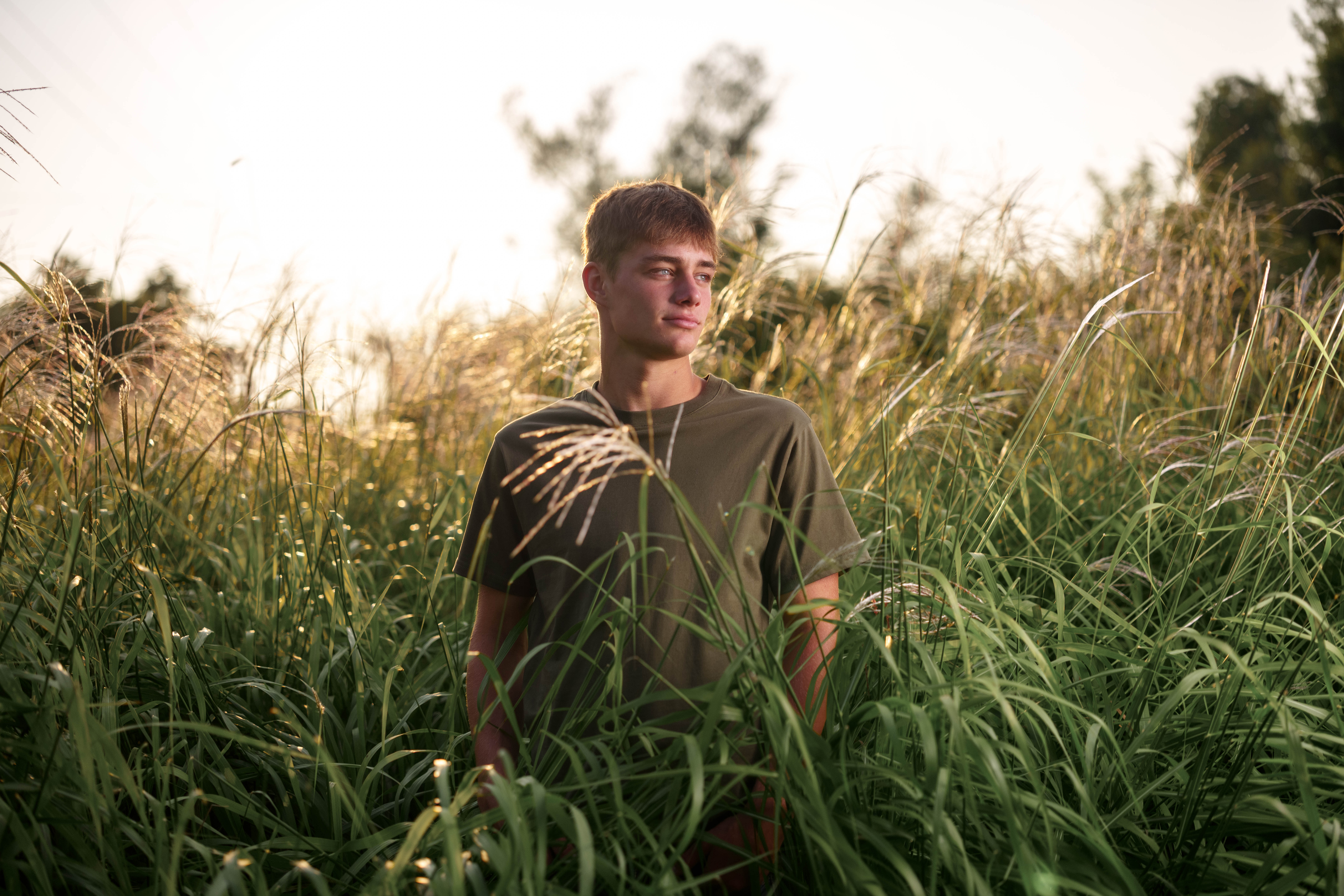 Click to View Larger Jayden Brown poses for senior photos near Juda, Wisconsin on August 4th, 2025. Brown will graduate in 2026. Photography by Ross Harried for Second Crop Creative.