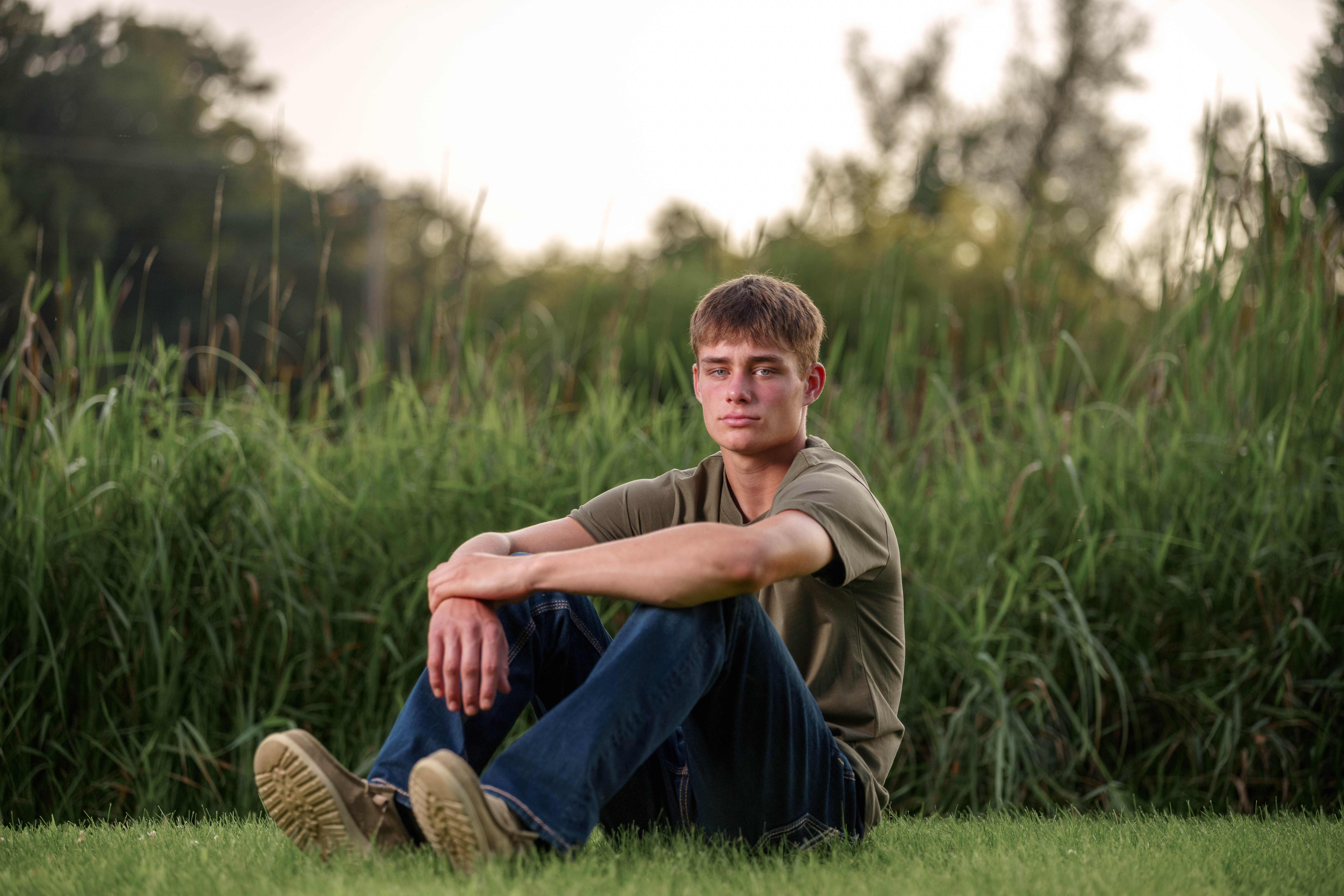 Click to View Larger Jayden Brown poses for senior photos near Juda, Wisconsin on August 4th, 2025. Brown will graduate in 2026. Photography by Ross Harried for Second Crop Creative.