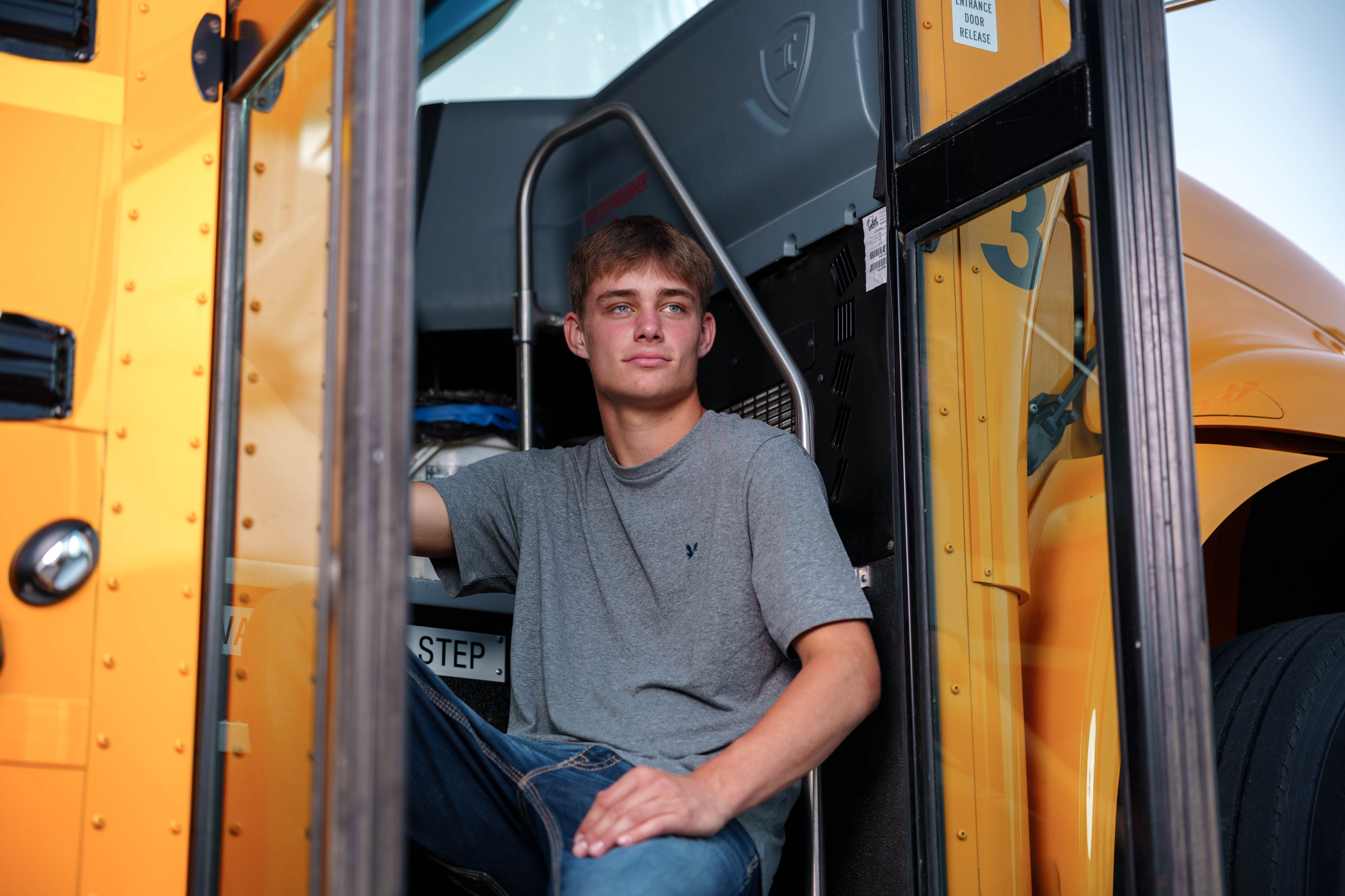 Click to View Larger Jayden Brown poses for senior photos in Juda, Wisconsin on August 4th, 2025. Brown will graduate in 2026. Photography by Ross Harried for Second Crop Creative.